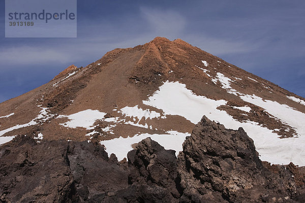 Blick auf den Gipfel des Teide von der oberen Sessellift-Station  200 Meter vor dem Gipfel  Teneriffa  Spanien  Europa