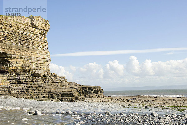 Klippe  Küste  Nash Point  Glamorgan Heritage Coast  Südwales  Wales  Großbritannien  Europa