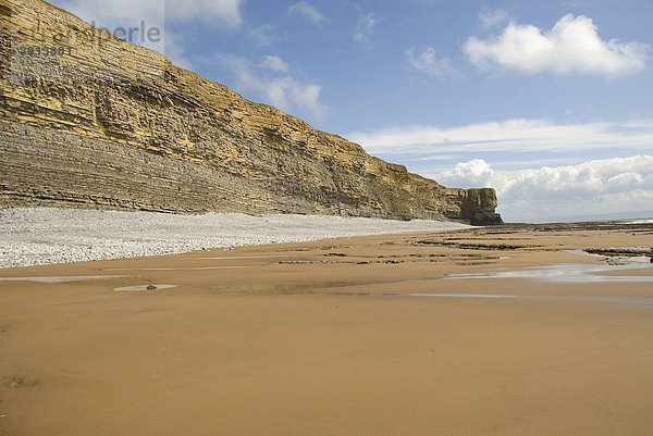 Strand  Klippen  Küste  Nash Point  Glamorgan Heritage Coast  Südwales  Wales  Großbritannien  Europa