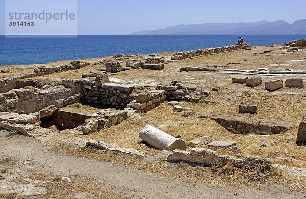 Antike Kirche mit Bodenmosaik  Chersonissos  LimÌn ChersÛnisou  Kreta  Griechenland  Europa