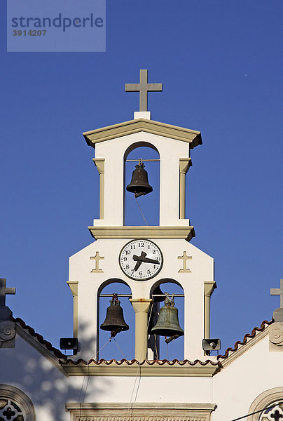 Glockenturm  Kirche  Mohos  Lassithi Hochebene  Kreta  Griechenland  Europa