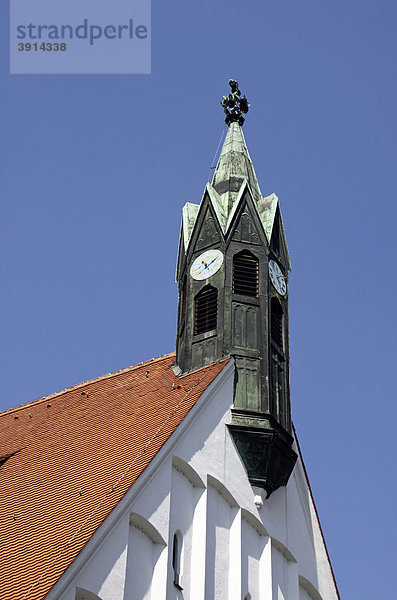 Uhrturm  Heiliger Geist Kirche  Ingolstadt  Bayern  Deutschland  Europa