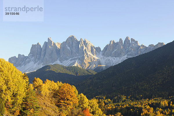 Geislergruppe  Villnösstal  Dolomiten  Südtirol  Italien  Europa