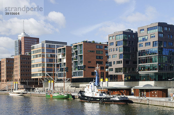 Traditionsschiffhafen am Sandtorkai in der Hafencity  Hamburg  Deutschland  Europa