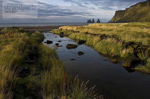 Strand in der Nähe von Vik  Island  Europa