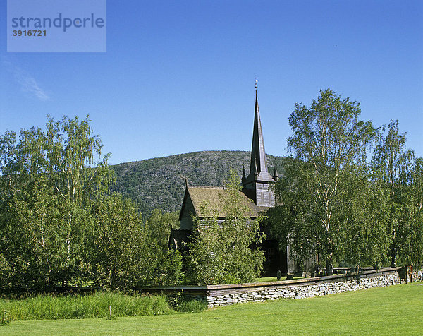 Stabkirche  Lom  Norwegen  Skandinavien  Europa