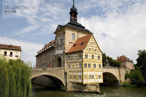 Das Alte Rathaus ist Weltkulturerbe der UNESCO  Bamberg  Fränkische Schweiz  Franken  Bayern  Deutschland  Europa