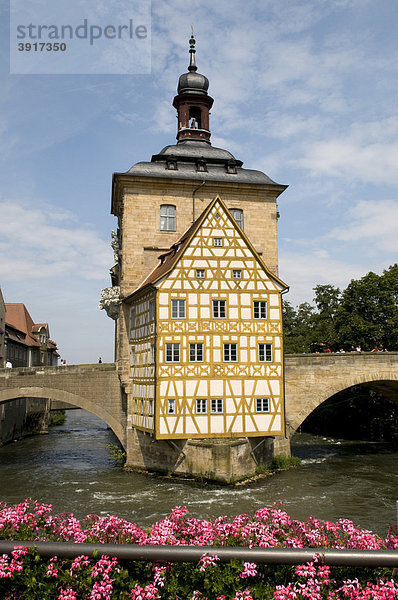 Das Alte Rathaus ist Weltkulturerbe der UNESCO  Bamberg  Fränkische Schweiz  Franken  Bayern  Deutschland  Europa