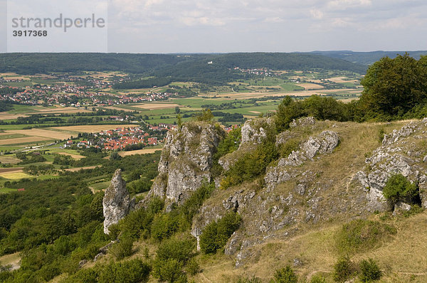 Hochplateau Walberla im Naturschutzgebiet Ehrenbürg  Kirchehrenbach  Fränkische Schweiz  Franken  Bayern  Deutschland  Europa