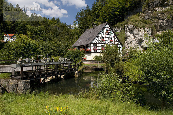 Mühle  Pottenstein  Naturpark Fränkische Schweiz  Bayern  Deutschland