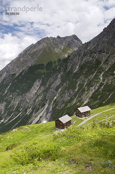 Bergpanorama auf 1979m Höhe  Brandnertal  Vorarlberg  Österreich  Europa