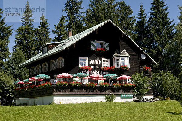 Gaststätte an der Schwedenschanz auf dem Pfänder  1064m  Bodensee  Vorarlberg  Österreich  Europa