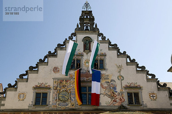 Giebel des Alten Rathaus in der Altstadt  Lindau  Bodensee  Bayern  Deutschland  Europa
