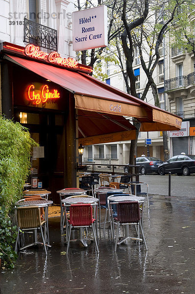 Hotel und Gaststätte am Montmartre  Paris  Frankreich  Europa