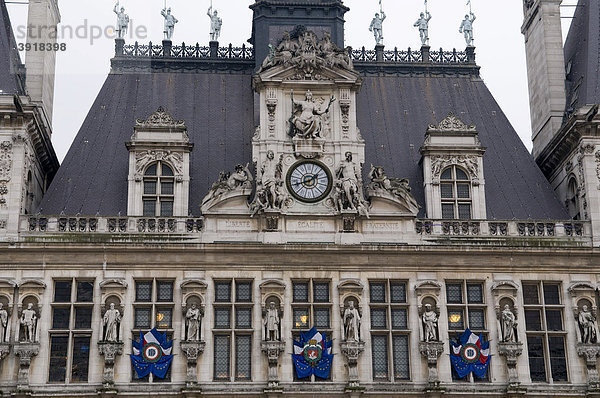 Rathaus Hotel de Ville  Paris  Frankreich  Europa