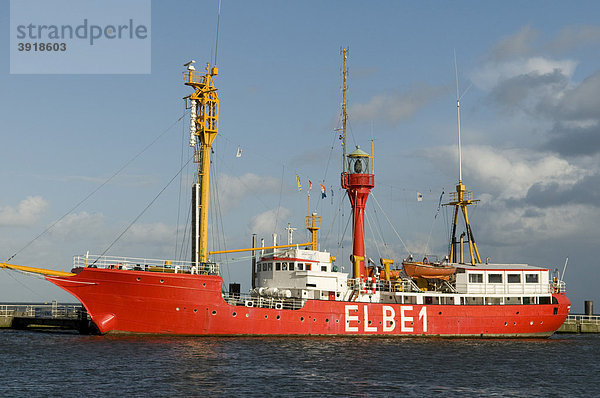 Feuerschiff Elbe1  Nordseeheilbad Cuxhaven  Niedersachsen  Deutschland  Europa