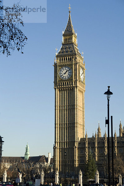 Uhrturm Big Ben  London  England  Großbritannien  Europa