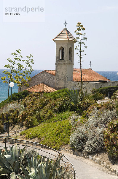 Kapelle Chiesa di Sant Ampelio am Kap  Bordighera  Riviera  Ligurien  Italien  Europa