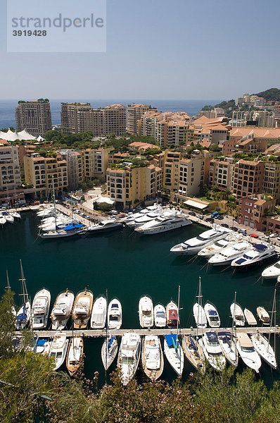 Hafen Port de Fontvieille  Monte Carlo  Cote d'Azur  Monaco  Europa