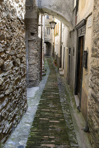 Mittelalterliche Gasse in der Altstadt  Bergdorf Triora  Ligurien  Italien  Europa