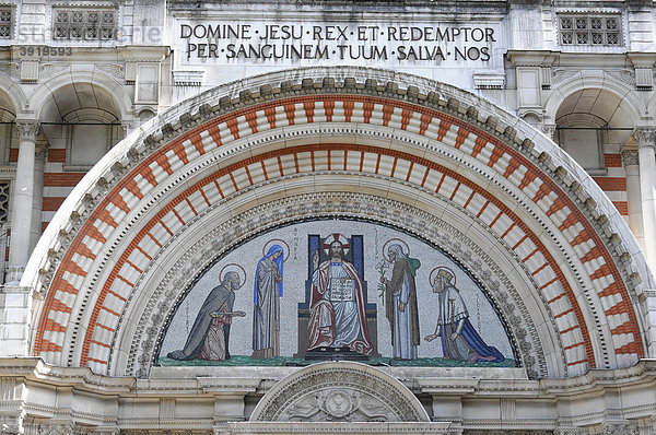 Eingangsbereich  Teilansicht Westminster Cathedral  London  England  Großbritannien  Europa