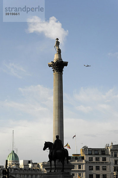 Admiral Lord Nelson Denkmal Trafalgar Square  London  England  Großbritannien  Europa