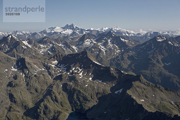 Schobergruppe mit Großglockner  Luftaufnahme  Osttirol  Kärnten  Österreich  Europa