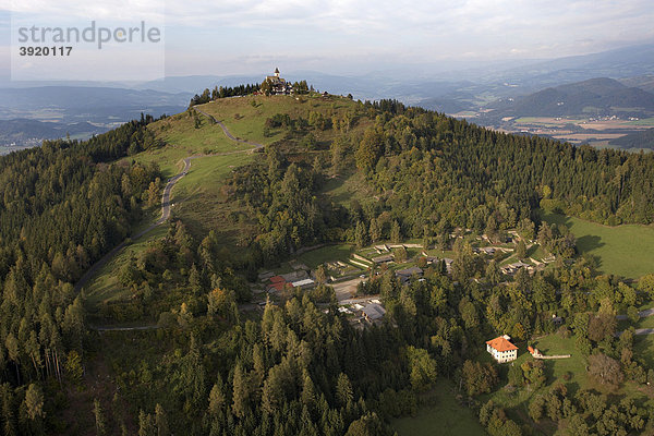 Luftaufnahme Magdalensberg  Archäologischer Park  Kärnten  Österreich  Europa