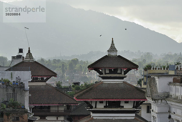 Blick auf Tempeldächer  Durbar Square  Kathmandu  Nepal  Asien