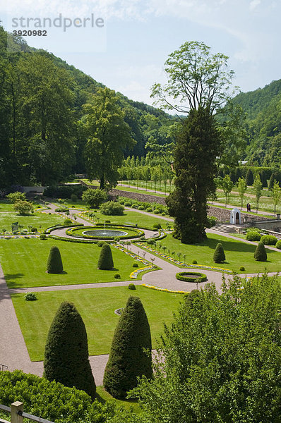 Schloss Weesenstein  Barockgarten bei Dresden  Sachsen  Deutschland  Europa