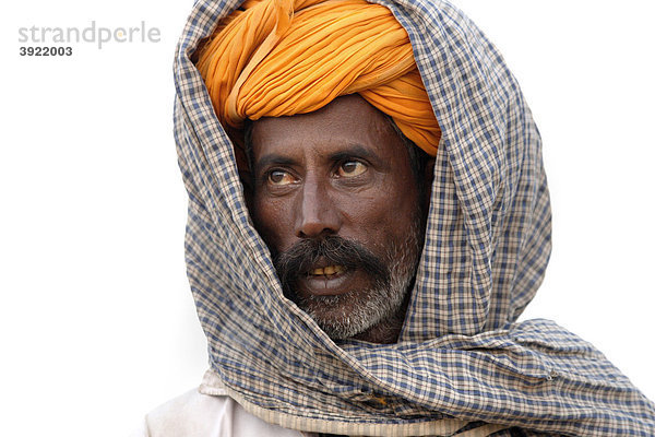 Portrait  Kameltreiber  Pushkar  Rajasthan  Indien  Südasien