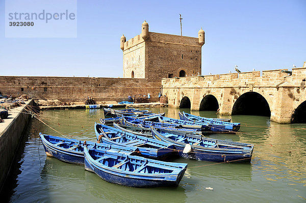 Fischerboote im Hafen von Essaouira  Marokko  Afrika