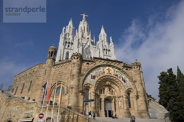 Kirche Sagrat Cor  Tibidabo  Barcelona  Katalanien  Spanien  Europa