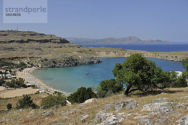 Bucht von Lindos  Rhodos  Griechenland  Europa