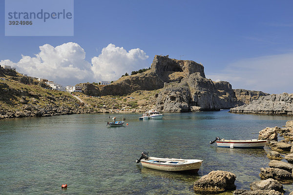 Apostel-Paulus Bucht  Agios Pavlos Bay  Lindos  Rhodos  Griechenland  Europa