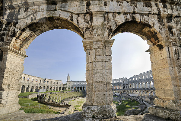 Römisches Amphitheater von Pula  Kroatien  Europa