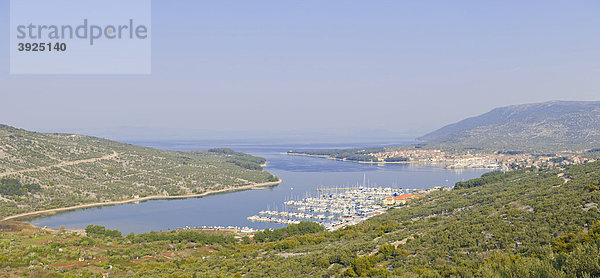 Blick auf die Stadt Cres  Kroatien  Europa