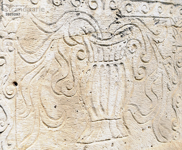 Detail eines frühchristlichen Sarkophags in Salona bei Split  Kroatien  Europa