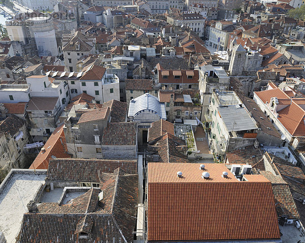 Blick nach Westen vom Campanile der Kathedrale von Split  Kroatien  Europa