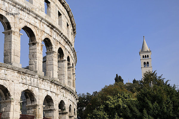 Römisches Amphitheater von Pula  Kroatien  Europa