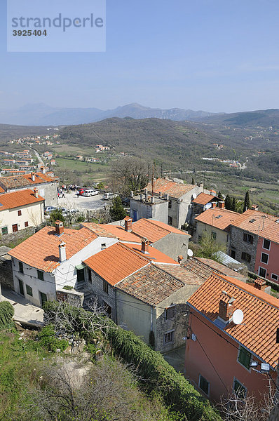 Blick vom Glockenturm in Labin  Kroatien  Europa