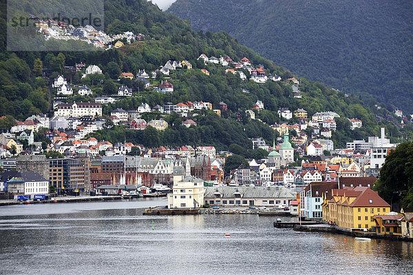 Hafenviertel von Bergen  Norwegen  Skandinavien  Nordeuropa