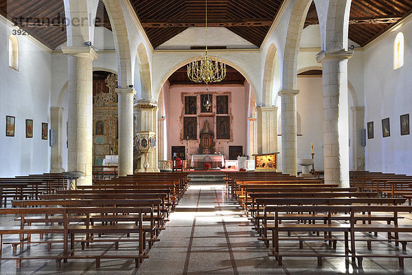 Innenaufnahme  Pfarrkirche Nuestra Senora de la Candelaria  La Oliva  Fuerteventura  Kanarische Inseln  Kanaren  Spanien  Europa