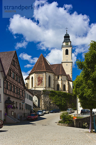 Marktplatz mit Stiftskirche  Horb am Neckar  Schwarzwald  Baden-Württemberg  Deutschland  Europa