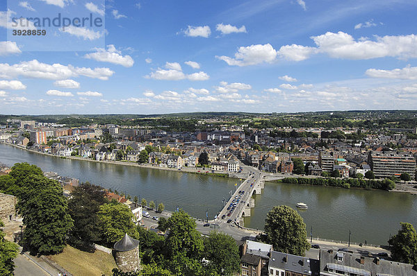 Namur und Maas  Blick von der Zitadelle  Belgien  Europa
