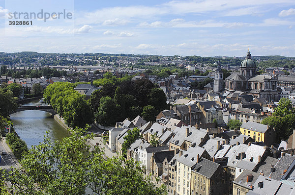 Kathedrale St. Aubain  Blick von der Zitadelle  Namur  Belgien  Europa