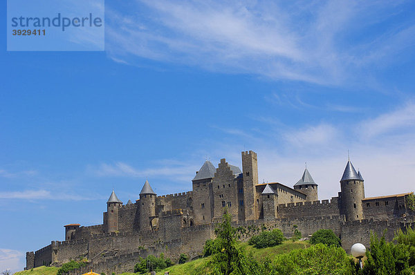 La CitÈ  mittelalterliche Festungsstadt Carcassonne  Aude  Languedoc-Roussillon  Frankreich  Europa