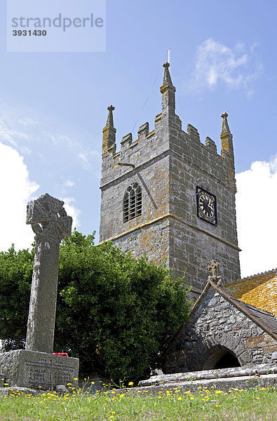 Perranuthnoe Church Kirche  Cornwall  England  Großbritannien  Europa