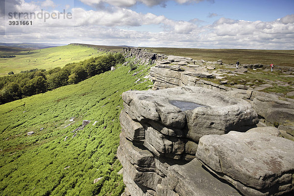 Stanage Edge  Peak District National Park  Derbyshire  England  Vereinigtes Königreich  Europa