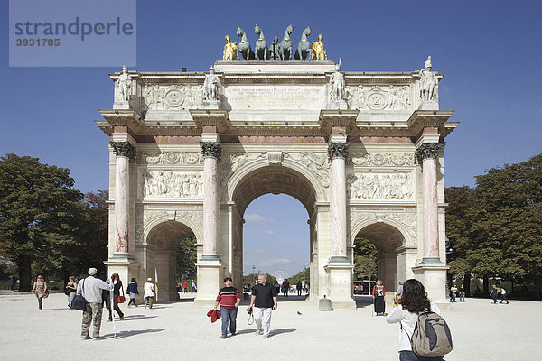 Arc de Triomphe du Carrousel Triumphbogen  Paris  Frankreich  Europa